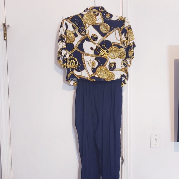 Navy Jumpsuit With Jacket - Picture 2 of 7